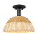 Arcadia One Light Semi-Flush Mount in Matte Black (405|716-1C-BK-NBD2-12-NAT)
