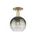 Arcadia One Light Semi-Flush Mount in Antique Brass (405|716-1C-AB-G483-8SL)