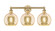 Edison Three Light Bath Vanity in Brushed Brass (405|616-3W-BB-G128-8)