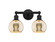 Edison Two Light Bath Vanity in Matte Black (405|616-2W-BK-G128-6)