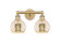 Edison Two Light Bath Vanity in Brushed Brass (405|616-2W-BB-G128-6)