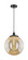 Edison One Light Mini Pendant in Matte Black (405|616-1PH-BK-G208-14)