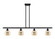 Ballston Four Light Island Pendant in Matte Black (405|516-4I-BK-G128-6)