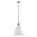 Tango One Light Pendant in Matte White / Burnished Brass (72|60-7474)