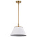 Dover One Light Pendant in White / Vintage Brass (72|60-7412)