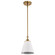 Dover One Light Pendant in White / Vintage Brass (72|60-7409)