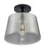 Motif One Light Semi Flush Mount in Black / Smoked Glass (72|60-7334)