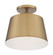 Motif One Light Semi Flush Mount in Brushed Brass / White Accents (72|60-7322)