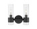Downtown Urban Two Light Bath Vanity in Matte Black (405|467-2W-BK-G467-CL)