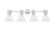 Downtown Urban Four Light Bath Vanity in Satin Nickel (405|464-4W-SN-G464C-7SDY)