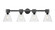 Downtown Urban Four Light Bath Vanity in Matte Black (405|464-4W-BK-G464C-7SDY)