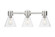 Downtown Urban Three Light Bath Vanity in Satin Nickel (405|464-3W-SN-G464C-7CL)