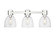Downtown Urban Three Light Bath Vanity in Polished Nickel (405|464-3W-PN-G464D-7CL)