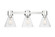 Downtown Urban Three Light Bath Vanity in Polished Nickel (405|464-3W-PN-G464C-7SDY)