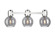 Downtown Urban Three Light Bath Vanity in Polished Nickel (405|464-3W-PN-G464B-7SM)