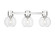 Downtown Urban Three Light Bath Vanity in Polished Nickel (405|464-3W-PN-G464B-7CL)