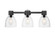 Downtown Urban Three Light Bath Vanity in Matte Black (405|464-3W-BK-G464D-7CL)