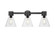 Downtown Urban Three Light Bath Vanity in Matte Black (405|464-3W-BK-G464C-7SDY)