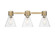 Downtown Urban Three Light Bath Vanity in Brushed Brass (405|464-3W-BB-G464C-7SDY)