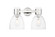 Downtown Urban Two Light Bath Vanity in Polished Nickel (405|464-2W-PN-G464D-7CL)