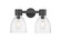 Downtown Urban Two Light Bath Vanity in Matte Black (405|464-2W-BK-G464D-7SDY)