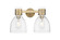 Downtown Urban Two Light Bath Vanity in Brushed Brass (405|464-2W-BB-G464D-7SDY)