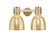 Downtown Urban Two Light Bath Vanity in Brushed Brass (405|464-2W-BB-G464D-7ME)