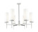 Downtown Urban Six Light Chandelier in Polished Nickel (405|463-6CR-PN-G463-12WH)