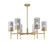 Downtown Urban Six Light Chandelier in Brushed Brass (405|463-6CR-BB-G463-8SM)
