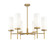 Downtown Urban Six Light Chandelier in Brushed Brass (405|463-6CR-BB-G463-12WH)