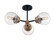 Axis Three Light Semi Flush Mount in Matte Black / Brass Accents (72|60-7123)