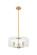 Downtown Urban Three Light Pendant in Brushed Brass (405|436-3S-BB-G436-16CL)