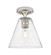 Downtown Urban One Light Flush Mount in Satin Nickel (405|434-1F-SN-GBC-84)