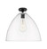 Downtown Urban One Light Flush Mount in Matte Black (405|434-1F-BK-GBD-162)