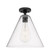 Downtown Urban One Light Flush Mount in Matte Black (405|434-1F-BK-GBC-124)