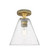 Downtown Urban One Light Flush Mount in Brushed Brass (405|434-1F-BB-GBC-84)