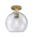 Downtown Urban One Light Flush Mount in Brushed Brass (405|434-1F-BB-G124-8)
