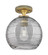 Downtown Urban One Light Flush Mount in Brushed Brass (405|434-1F-BB-G1213-8SM)