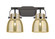 Downtown Urban Two Light Bath Vanity in Matte Black (405|423-2W-BK-G412-6ME)