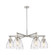 Downtown Urban Six Light Chandelier in Satin Nickel (405|411-6CR-SN-G412-7CL)