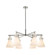 Downtown Urban Six Light Chandelier in Polished Nickel (405|411-6CR-PN-G411-7WH)