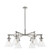Downtown Urban Six Light Chandelier in Polished Nickel (405|411-6CR-PN-G411-7CL)