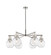 Downtown Urban Six Light Chandelier in Polished Nickel (405|411-6CR-PN-G410-7CL)
