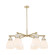 Downtown Urban Six Light Chandelier in Champagne Bronze (405|411-6CR-CB-G412-7WH)