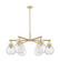 Downtown Urban Six Light Chandelier in Champagne Bronze (405|411-6CR-CB-G410-7SDY)