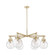 Downtown Urban Six Light Chandelier in Champagne Bronze (405|411-6CR-CB-G410-7CL)