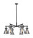 Downtown Urban Six Light Chandelier in Matte Black (405|411-6CR-BK-G411-7SM)