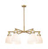 Downtown Urban Six Light Chandelier in Brushed Brass (405|411-6CR-BB-G412-7WH)
