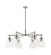 Downtown Urban Six Light Chandelier in Polished Nickel (405|410-6CR-PN-G412-7SDY)