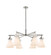 Downtown Urban Six Light Chandelier in Polished Nickel (405|410-6CR-PN-G411-7WH)